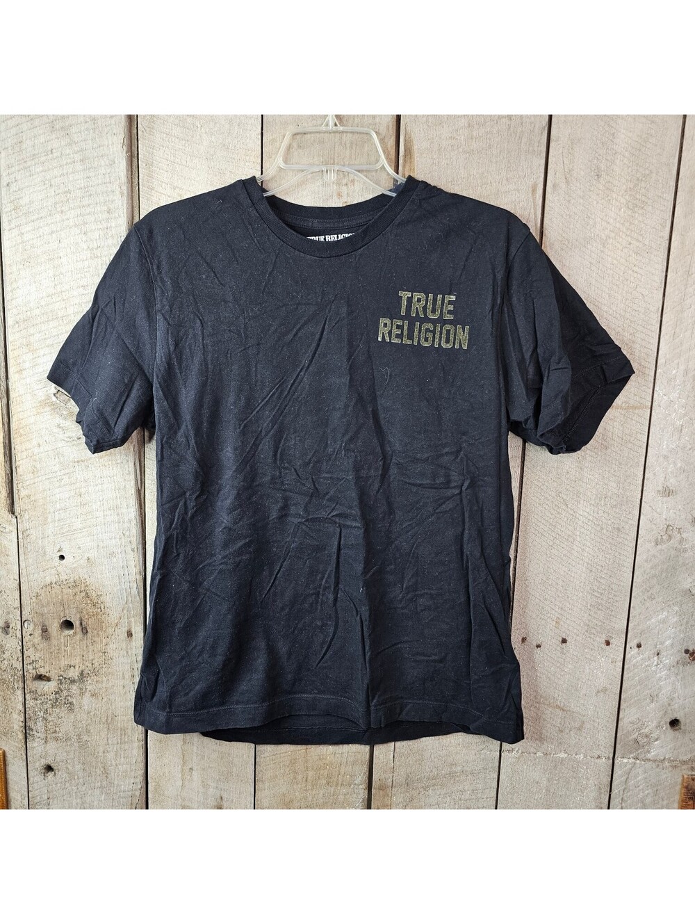 True Religion Men's Black Buddha Graphic T-Shirt Short Sleeve Crew Neck Size M